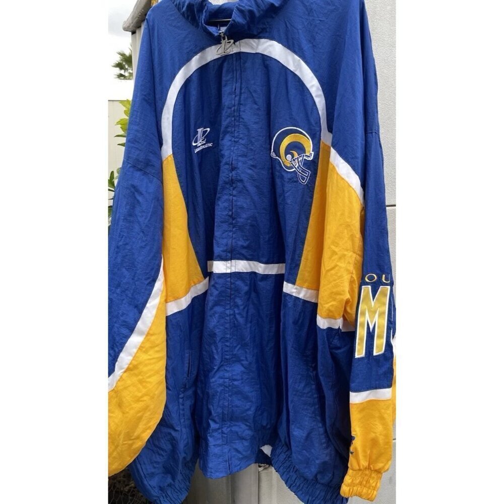 Vintage NFL Pro Line St Louis Rams Men’s Jacket Logoathletic Sz 4XL Blue Yellow